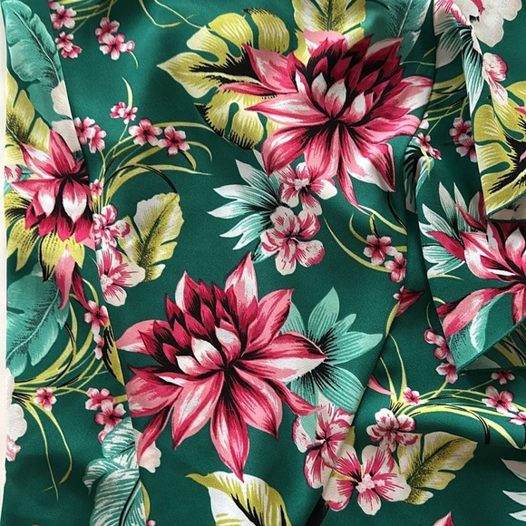 Bar III Tropical Green and Pink Floral Skirt - Picture 6 of 7